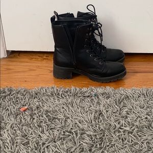 Black combat boots